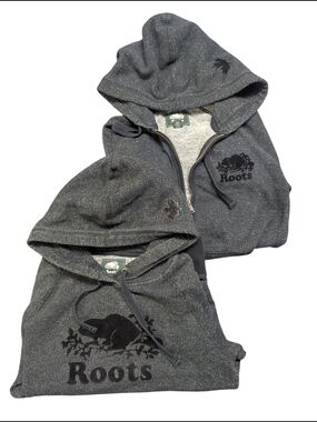 2 Roots Dark Charcoal Heather Zip Hoodie And Zip Up Size - Small